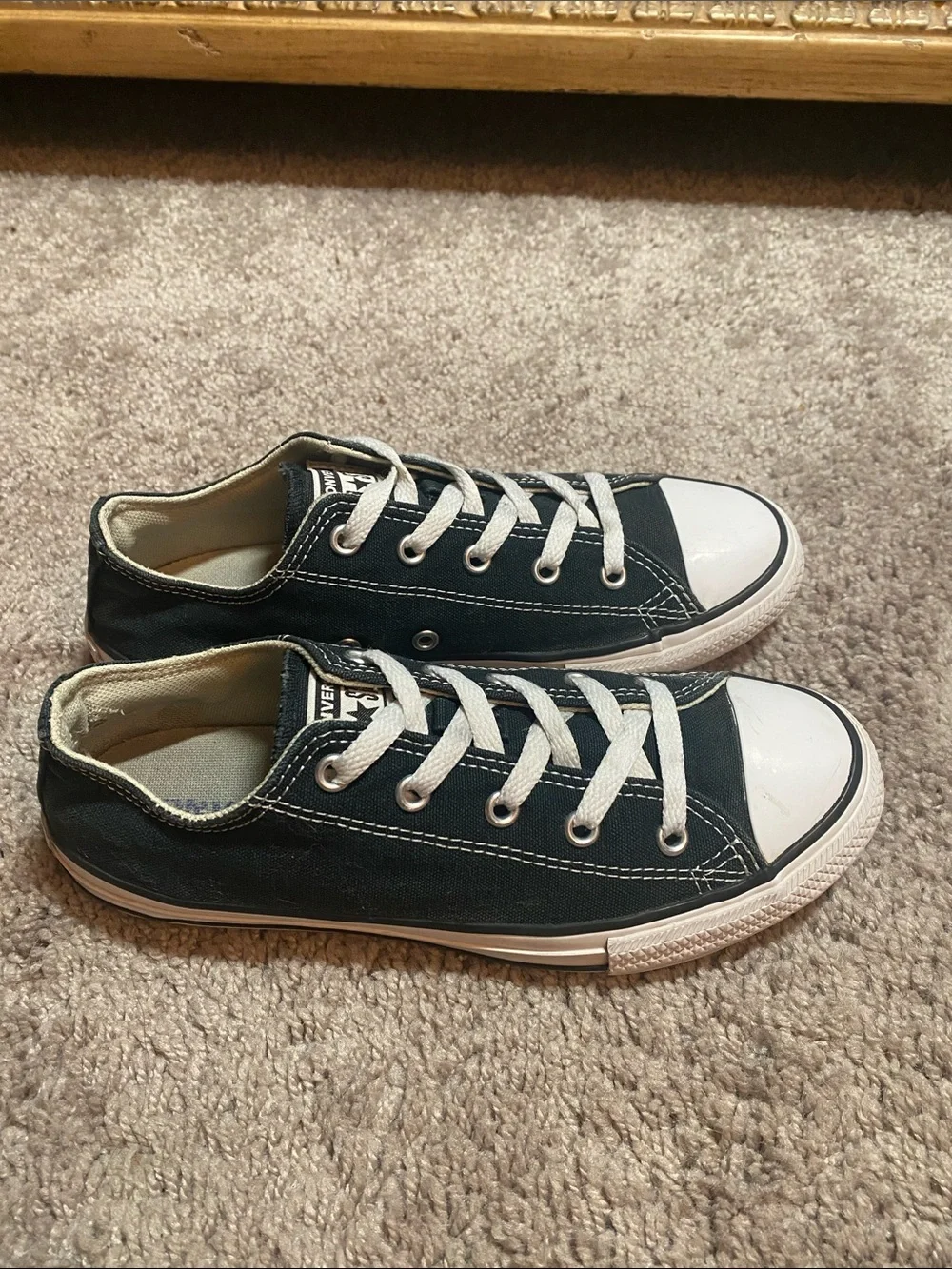 Converse All Star Chuck TaylorLow Top Canvas Sneakers - Black with White Accents